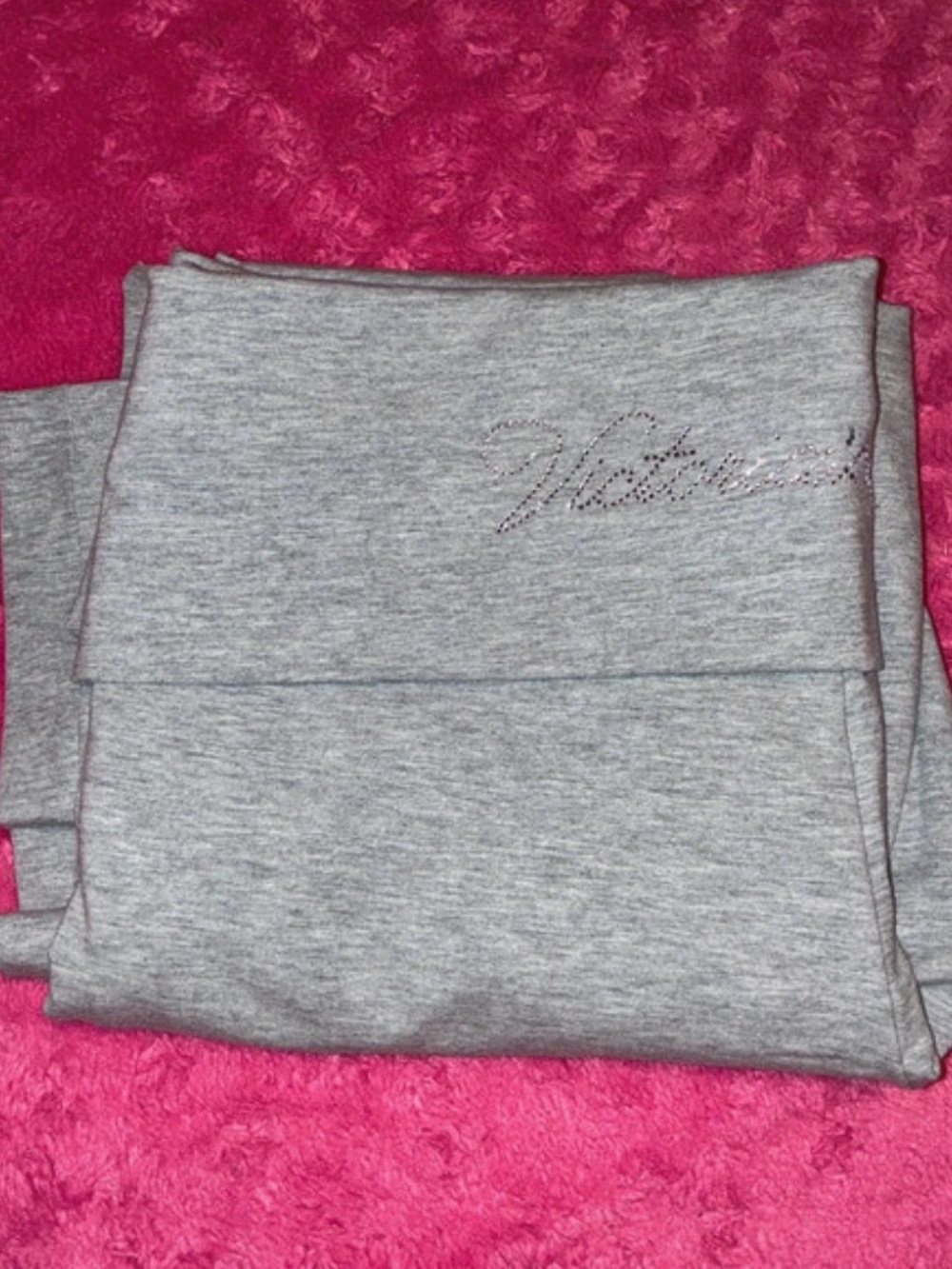 Victoria's Secret Light Gray Rhinestone Script Waistband Leggings